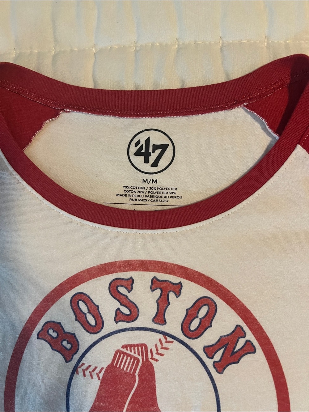 '47 Brand Boston Red Sox Raglan Tee - Red & White - Picture 2 of 5
